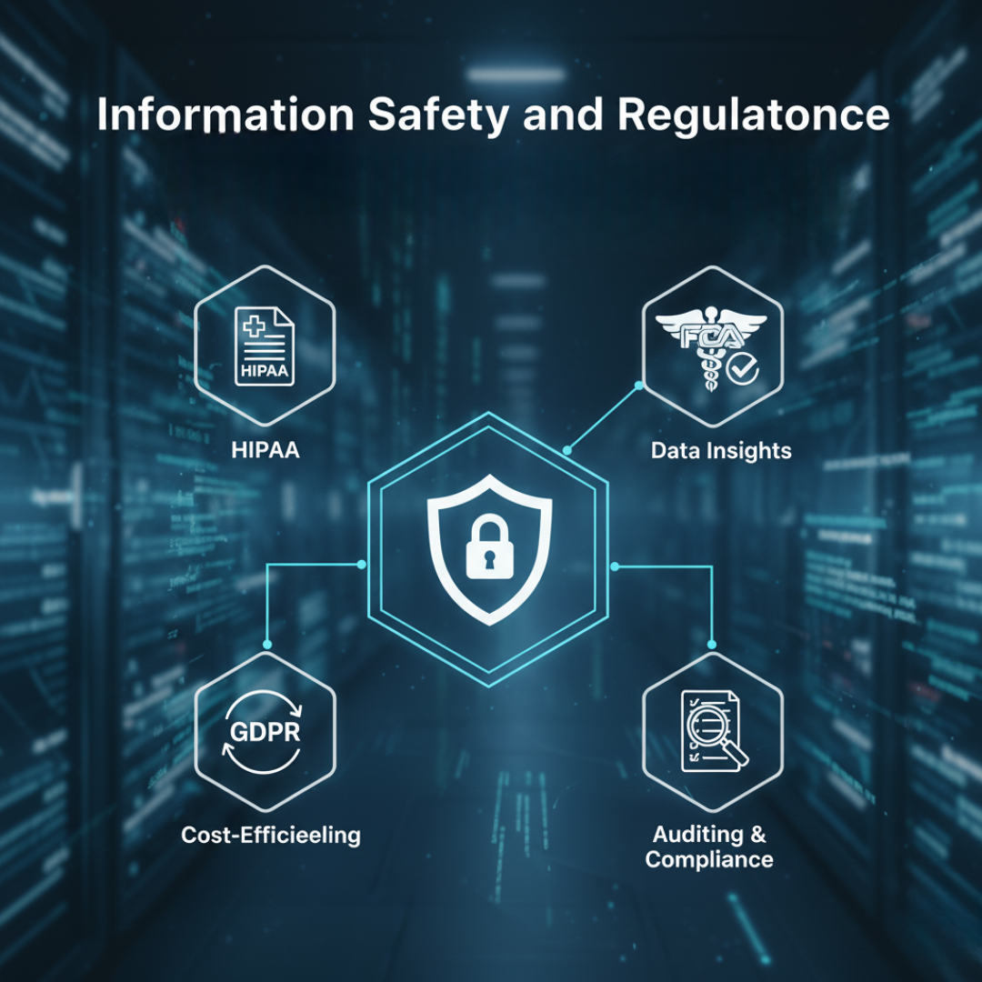 Information safety and regulatory compliance with HIPAA, FDA, and GDPR